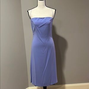 Tahari Blue Strapless Sheath Dress Cocktail